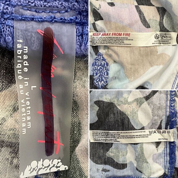 Free People Movement Cargo Pants L Purple Multi Mesmerize Me Cargo - Picture 4 of 12